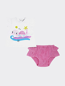 11349315 комплект JERSEY T-SHIRT AND CHIFFON SLIP TUC TUC (Детский)